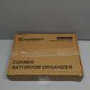 Forbena Corner Bathroom Counter Organizer, 2 Tier Bathroom Organizer Countertop, Small Bathroom Sink Top Trays Corner Shelf Stand for Makeup Vanity Perfume Skincare Decor Storage (White and Gold)