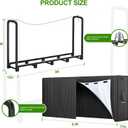 GARDENWORK 8FT Firewood Rack Outdoor with Cover,Heavy Duty Fire wood Log Holder,Wood Storage Racks with 600D Oxford Cover for Indoor and Outdoor with Firewood Bag