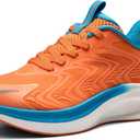 Men's Running Tennis Shoes FlyLife Athletic Gym Workout Cross Training Comfortable Breathable Walking Sneakers (8, Orange)