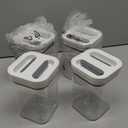 MR.SIGA 4 Pack Airtight Food Storage Container Set, BPA Free Kitchen Pantry Organization Canisters with One-handed Leak Proof Lids, 1L / 33.8oz, Medium, White