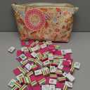 Mahjong Tile Set with 160 Thick 4-Layer Engraved Acrylic Tiles, American Mahjong Tile Set with Red Printed Carrying Bag