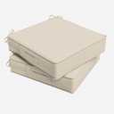 Outdoor Chair Cushion 24 x 24 x 5 Inches Patio Furniture Outdoor Waterproof Seat Cushion, Patio Chair Cushion with Handles and Ties, Square Dining Chair Cushion Set of 2, Cream