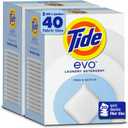 Tide evo Free & Gentle Tiles Fragrance-Free Hypoallergenic Laundry Detergent Fiber Tiles for Sensitive Skin Works on 100% of Common Stains Safe for All Machines and Water Conditions, 40 Count