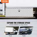 VEVOR Underbody Truck Box, 48"17"18" Pickup Storage Box, Heavy Duty Aluminum Diamond Plate Tool Box with Lock and Keys, Waterproof Trailer Storage Box with T-Handle Latch for Truck, Van, Trailer
