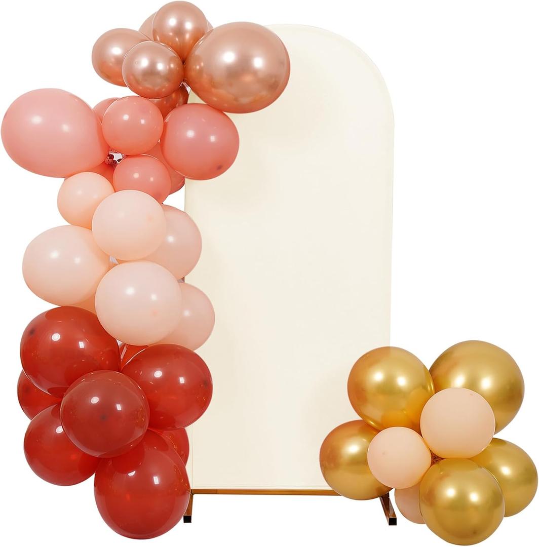Peomeise 6FT Wedding Arch CoverBeige Arch Backdrop Cover Stretchy Spandex Backdrop Stand Covers for Birthday Party Ceremony Banquet Decor (6FT, Beige)