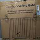 Cumbor 29.7-40.6" Baby Gate for Stairs, Mom's Choice Awards Winner-Dog Gate for Doorways, Pressure Mounted Auto-Close Pet Gates for Dogs Indoor, Safety Child Gate with Easy Walk Thru Door, White