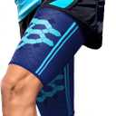 Sparthos Thigh Compression Sleeves (Pair)  Quad and Hamstring Support  Upper Leg Sleeves for Men and Women  Made from Innovative Breathable Elastic Blend  Anti Slip (Small, Cobalt Blue)