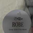 Birthday Gifts for Women,Spa Robe and Slippers Set, Bathrobe With Silky Satin Sleep Mask, Scented Candle Self Care 7 Pack Suitable for Christmas Thanksgiven Day Grey