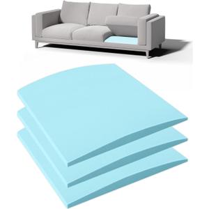Couch Cushion Support for Sagging Seat, 20"x20"x2" 40D High Density Curved Foam Sofa Cushion Support, Under-Cushion Sag Repair,Blue Set of 3