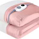 Westinghouse Heated Blanket Throw, Soft Flannel to Sherpa Electric Blanket with 10 Heating Levels, 12 Hours Auto Off, Fast Heating, Machine Washable, 50x60 Inch, Pink