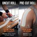 Kinesiology Tape - Waterproof Athletic Sports Tape for Knee, Shoulder, Arm & Back Support | 3-5 Day Adhesion, Hypoallergenic & Latex-Free + Taping Guide (Uncut, 2"x16.4ft Roll, Frosted White)