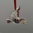 Metal Christmas Bird Hanging Ornaments, Silver, 3.5"x4"