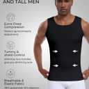 EUYZOU Men's Compression Shirts Workout Tank Tops Sleeveless Slimming Undershirts Gynecomastia Body Shaper (Black, XXL)