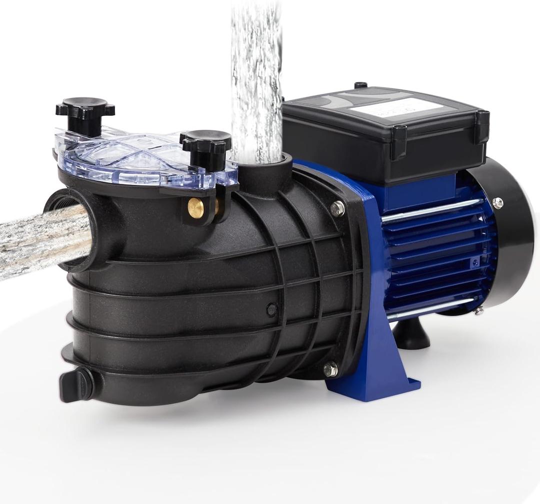 0.75HP Pool Pump for Swimming pool In/Above Ground Water Pump Single Speed, 550W/115V, 2641GPH & High Flow, Powerful Primming Swimming Pool Pumps with Filter Basket, Low Noise for Family
