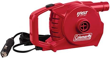 Coleman QuickPump Air Pump for Air Beds & Inflatables, Portable Air Pump with Fast Inflation or Deflation, Battery-Powered/Rechargeable/12-Volt/120-Volt Power Options Coleman QuickPump Air Pump for Air Beds & Inflatables, Portable Air Pump with Fast Inflation or Deflation, Battery-Powered/Rechargeable/12-Volt/120-Volt Power Options