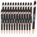 Yeaqee 24 Pcs Inspirational Ballpoint Pens Motivational Black Ink Retractable Quotes Pen with Stylus Tip Encouraging Message for Women Men Writing Office School Valentine's Day Gift(Black)