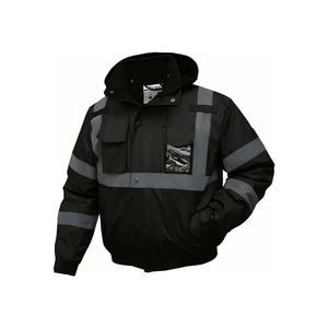 SKSAFETY High Visibility Reflective Jackets for Men, Waterproof Safety Jacket for Men with Pockets, Black Work Construction Coats for Winter Cold Weather,XL, 1 Pack, XL