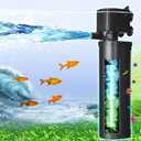 Aquarium Filter U-Very Suitable for 75-300 Gallon Tank, 500GPH Fish Tank Filters for Green Control, Internal Submersible Pump for Turtle Tank, Small Pond, Pool Filter, Cold Plunge Ice Bath Hot Tub