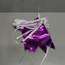 Purple Party Decorations Triangle Pennant Banner Flag Dark Purple Metallic Fabric Bunting Garland for Graduation Wedding Bridal Shower Birthday Anniversary Holiday Halloween Disco Party Supplies