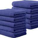 Yoofoss Luxury Washcloths Towel Set 10 Pack Baby Wash Cloth for Bathroom-Hotel-Spa-Kitchen Multi-Purpose Fingertip Towels & Face Cloths - Dark Blue