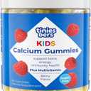 Tinies bers Calcium Glycinate Gummies for Kids, 200mg Calcium with Multivitamins, Methyl B12, Support Daily Growth, Energy, Vegan, Pectin, Berry, Sugar Free, 90