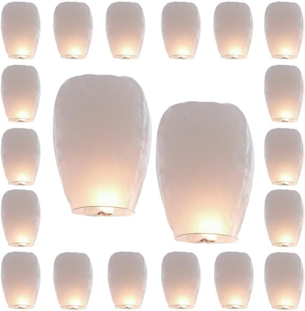 Paper Lanterns in Memorial Events for 20 Pack White, Easy to Use. Paper Lanterns for Weddings Party Celebration Event and Festival, (Silver)
