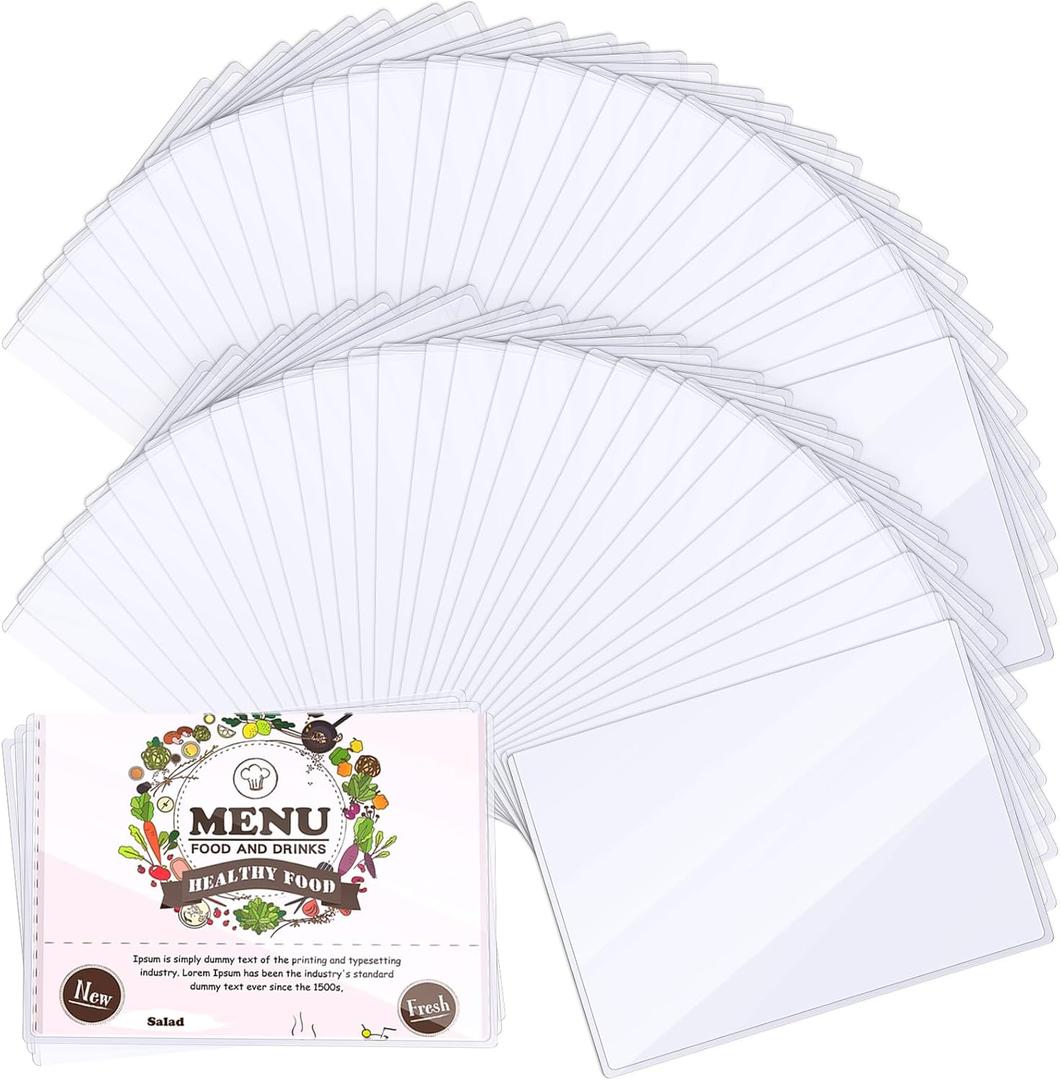 Henoyso 50 Pcs 8.5 x 11 Inch Rigid Print Protectors Clear Hard Paper Heavy Duty Page Sheet Protectors for Document Recipe Card Birth Certificate Photo Poster Holder