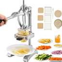 VEVOR French Fry Cutter, Ergonomic Potato Slicer with 3 Blades (1/2", 3/8", 1/4") & Juicer Plate, Easy-Replace Vegetable Chopper Dicer for Carrot, Onion, Lemon, Ideal for Home & Commercial Kitchens