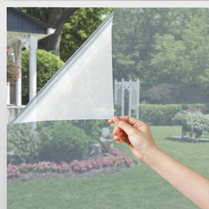 Volcanics One Way Window Privacy Film Sun Blocking Window Tinting Film for Home Heat Control Mirror Tint Film Static Cling Reflective Solar Window Film 35.4 x 78.7 Inches, Silver