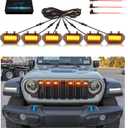 Grill Lights for Jeep Wrangler JL JLU Front Bumper Grille LED Running Marker Lamp Accessories (Amber, 2024-2025)