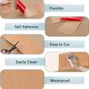 Flexible Baseboard Molding Trim, 4 Inch x 20 Feet Vinyl Wall Base with 10% Wider Self-Adhesive Tape, Peel and Stick Cove Base, Rubber Wall Base Baseboard Trim for Garage, Living Room,Bathrooms, Brown