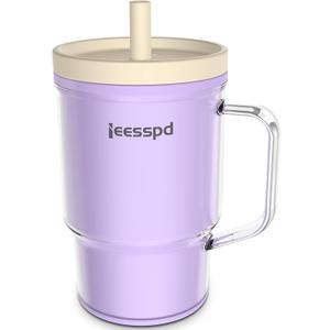 Toddler Cups  9 oz Adorable Miniature Tumbler with Leak-Resistant Straw and Toddler-Friendly Handle, Encourages Hydration, Easy to Clean, Sippy cups for Toddlers 1-3BPA Free silicone (Lilac)