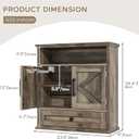 Bathroom Wall Cabinet, Wall Mounted Medicine Cabinet with Drawer, Barn Door & Adjustable Shelf, 24.4"H x 23.6"W x 9"D Grey Over Toilet Farmhouse Storage Cabinet for Kitchen, Laundry, Entryway