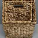 KOLWOVEN Wicker Hanging Storage Baskets, Set of 2 Wall Baskets for Accessories and Organizing Files, Mail Baskets