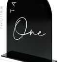 Black Arch Wedding Table Numbers with Stands 1-30, 5x7 Inch Black Acrylic Arch Sign with Holder, Arched Acrylic Table Numbers for Wedding Reception (1-30, 5"x7")