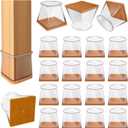 24 Pcs Chair Leg Floor Protectors for Hardwood Floors Square Silicone Covers to Protect Wood Tile Floors Felt Pads Furniture Leg Caps Anti-Scratch Reduce Noise (Fit:1-5/8" to 1-3/4")