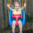 Little Tikes Snug 'n Secure Blue Swing with Adjustable Straps, 2-in-1 for Baby and Toddlers Ages 9 Months - 4 Years