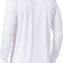 baleaf Men's Long Sleeve Golf Polo Shirt UPF 50 Quick Dry 3 Button Casual Work Outdoor Lightweight Performance Shirts (02-white)