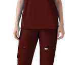 Scrubs for Women Set - Cool Stretch Scrub Top & Jogger Pants with 11 Pockets Breathable Nursing Uniform Scrub Suit (Large, Burgundy)