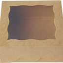 ONE MORE 6" Brown Bakery Boxes with pvc Window for Pie and Cookies Boxes Small Natural Kraft Paper Box 6x6x2.5inch,12 of Pack