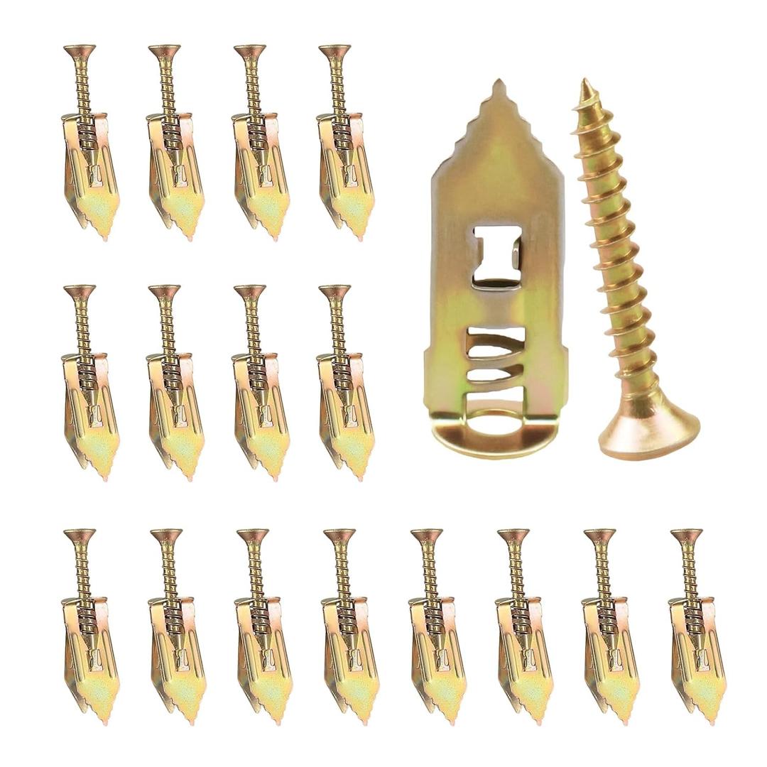 Self Drilling Drywall Anchors and Screws Kit，No Drill Or Holes in Wall, Wall Anchor for Hanging TV Shelf Straps Cabinet 200 Pcs (100pcs0.47 x 1.18Inch, 100pcs0.47 x 1.57 Inch)