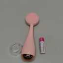 Clean, Acne, and Redvolution - Electric Facial Cleansing Brush, Smart Facial Device with Silicone Brush & Anti-Aging Massager, Red and Blue LED Light (Blush)