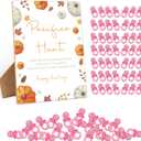 Little Pumpkin Baby Shower Table Decorations, Pacifier Hunt Baby Shower Game with 50 Mini Plastic Pacifiers, 5.6x 7.8" Wooden Game Sign for Pumpkin Gender Reveal Decorations Activities for Guests