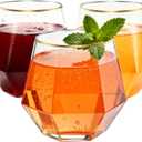 40 Pack 12oz Diamond Plastic Wine Glasses with Gold Rim, Disposable Stemless Wine Cups - Shatterproof, Unbreakable & BPA-Free, Recyclable Drinkware for Wedding, Birthday Party, New Year, Holidays