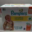 Pampers Sensitive Baby Wipes, Clinically Proven, Fragrance Free, Unscented, Water Based, Hypoallergenic, Multi-Use, Hand Wipes 1344 Wipes Total (24X Flip-Top Packs)