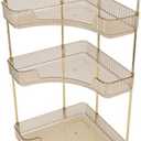 TOPINCN 3 Tier Makeup Shelf Organizer, Corner Bathroom Counter Organizer, Makeup Storage Rack, Vanity Organizer for Bathroom, Kitchen, Vanity (Amber)