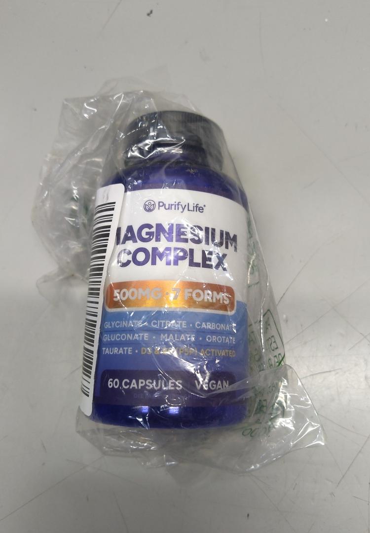 Magnesium Glycinate Complex for Women & Men with Vitamin D3 & B6, 60ct. Best by:06/2028