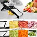 WELTONHM Mandoline Slicer, Adjustable Mandoline Slicer for Kitchen, Stainless Steel Mandolin Vegetable Chopper for Potato, Julienne Cutter with Cut-Resistant Gloves, Black