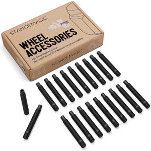 StanceMagic Extended Black Wheel Stud Conversion M12x1.5, 88mm Total Length, 63mm Shank Length, Compatible with BMW Vehicles with 12x1.5 Lug Bolts - Pack of 10