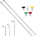 120" Pressure Washer Extension Wand, Power Washer Extension Pole with 5 Nozzle Tips - Pressure Washer Lance Wands 4000 PSI, Curved Gutter Cleaner Attachment, 1/4" Quick Connect for High-Reach